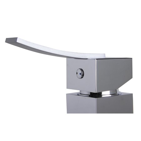 Alfi Brand Polished Chrome Square Body Curved Spout Sgl Lever Bathroom Faucet AB1258-PC